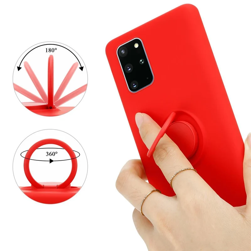 Cadorabo Hülle kompatibel mit Samsung Galaxy S20 PLUS Schutzhülle aus flexiblem TPU Silikon mit Ring