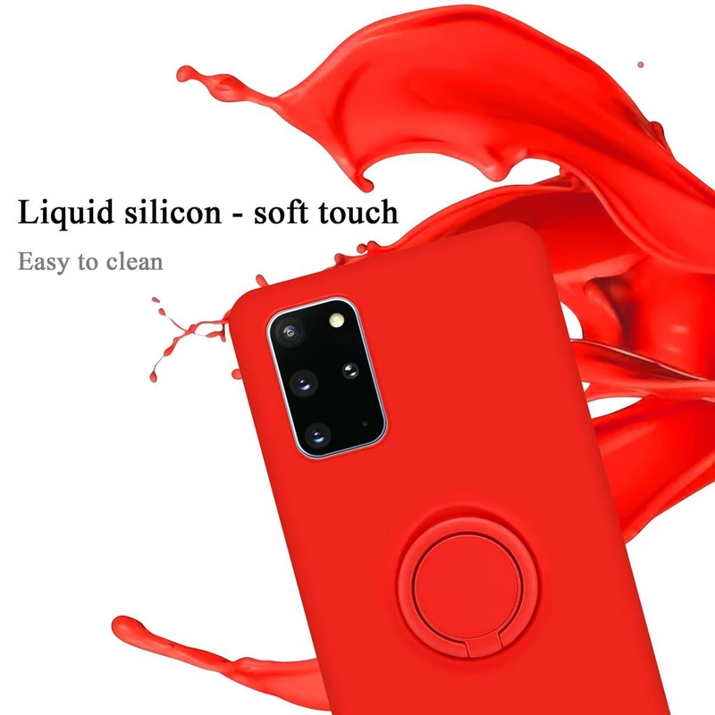Cadorabo Hülle kompatibel mit Samsung Galaxy S20 PLUS Schutzhülle aus flexiblem TPU Silikon mit Ring