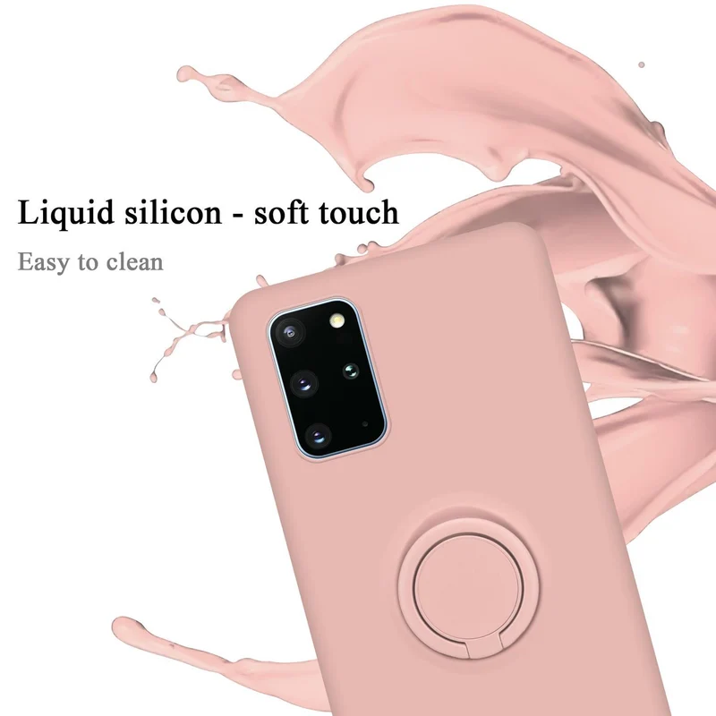 Cadorabo Hülle kompatibel mit Samsung Galaxy S20 PLUS Schutzhülle aus flexiblem TPU Silikon mit Ring