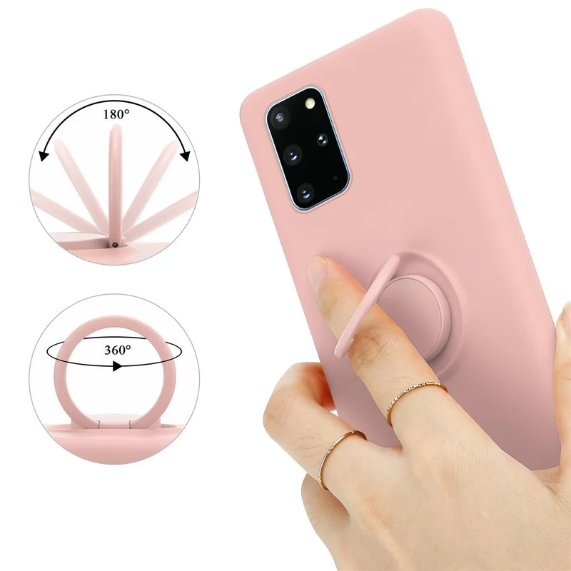 Cadorabo Hülle kompatibel mit Samsung Galaxy S20 PLUS Schutzhülle aus flexiblem TPU Silikon mit Ring