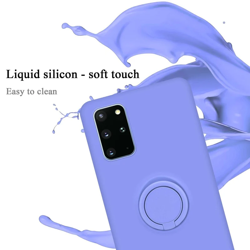 Cadorabo Hülle kompatibel mit Samsung Galaxy S20 PLUS Schutzhülle aus flexiblem TPU Silikon mit Ring