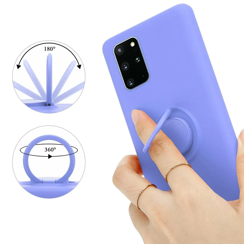 Cadorabo Hülle kompatibel mit Samsung Galaxy S20 PLUS Schutzhülle aus flexiblem TPU Silikon mit Ring