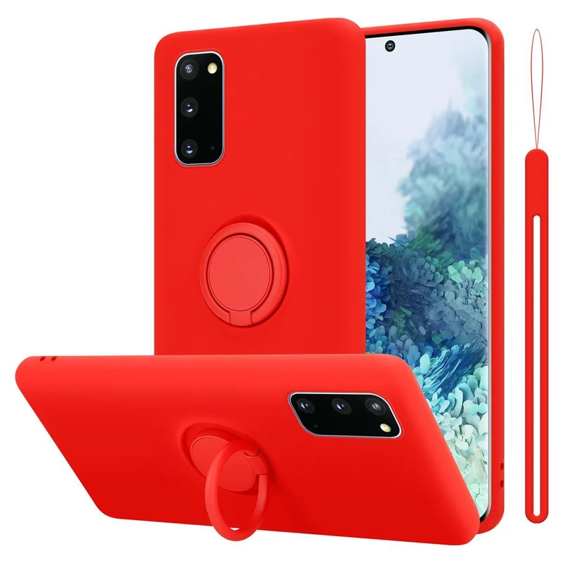 Cadorabo Hülle kompatibel mit Samsung Galaxy S20 Schutzhülle aus flexiblem TPU Silikon mit Ring