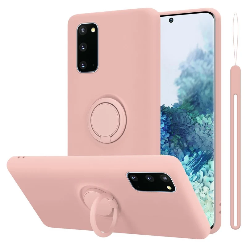 Cadorabo Hülle kompatibel mit Samsung Galaxy S20 Schutzhülle aus flexiblem TPU Silikon mit Ring