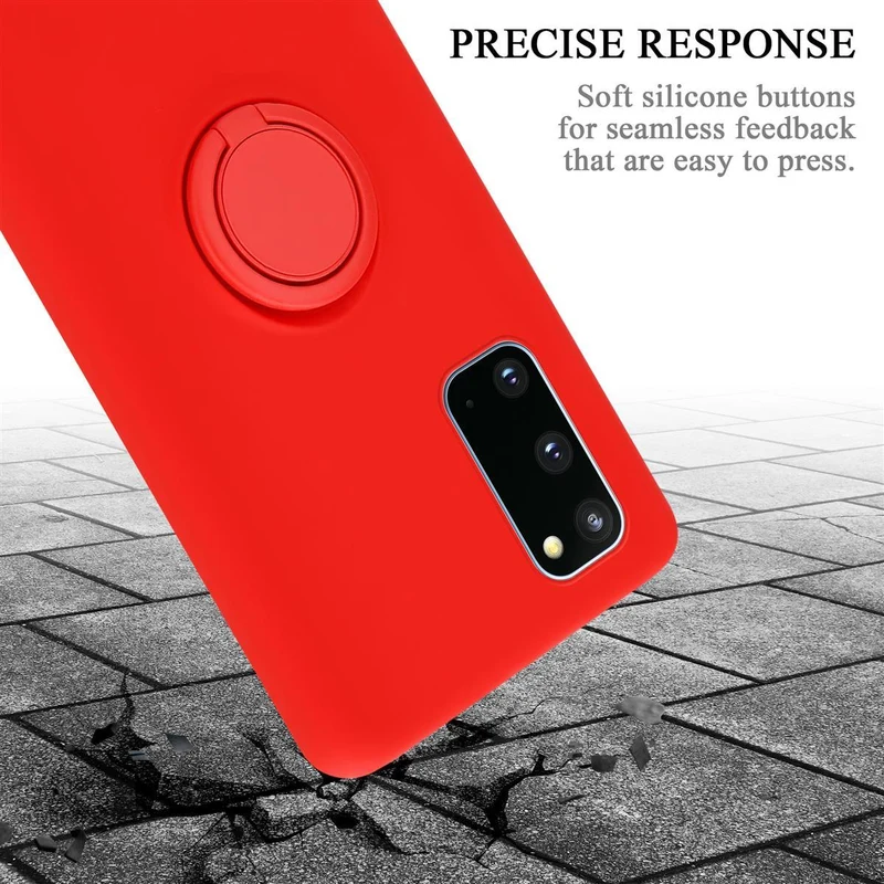 Cadorabo Hülle kompatibel mit Samsung Galaxy S20 Schutzhülle aus flexiblem TPU Silikon mit Ring