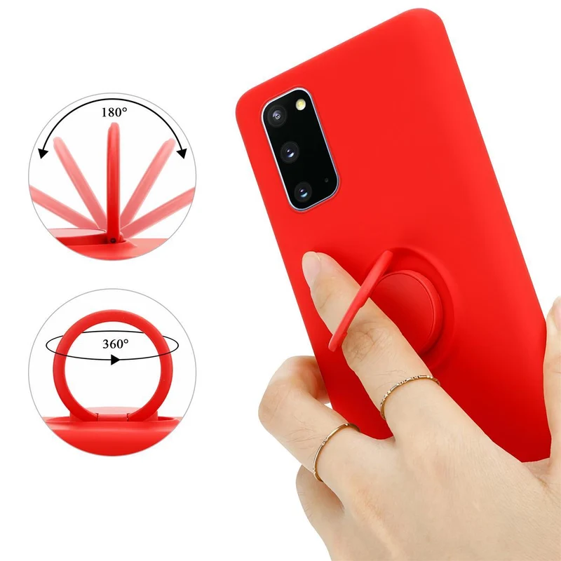 Cadorabo Hülle kompatibel mit Samsung Galaxy S20 Schutzhülle aus flexiblem TPU Silikon mit Ring
