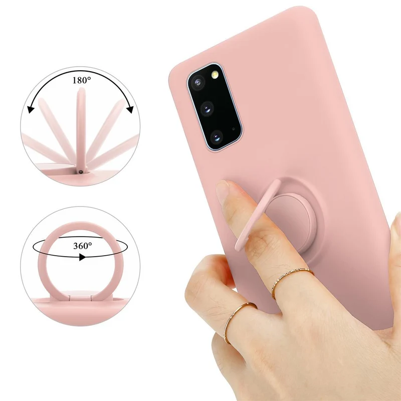 Cadorabo Hülle kompatibel mit Samsung Galaxy S20 Schutzhülle aus flexiblem TPU Silikon mit Ring