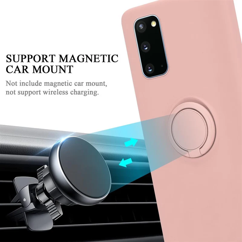 Cadorabo Hülle kompatibel mit Samsung Galaxy S20 Schutzhülle aus flexiblem TPU Silikon mit Ring