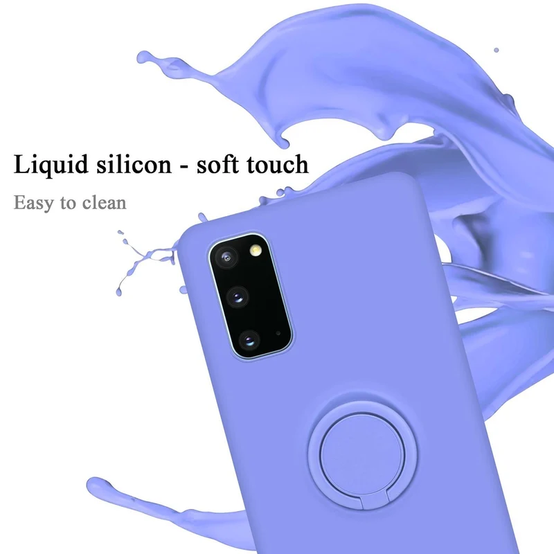 Cadorabo Hülle kompatibel mit Samsung Galaxy S20 Schutzhülle aus flexiblem TPU Silikon mit Ring