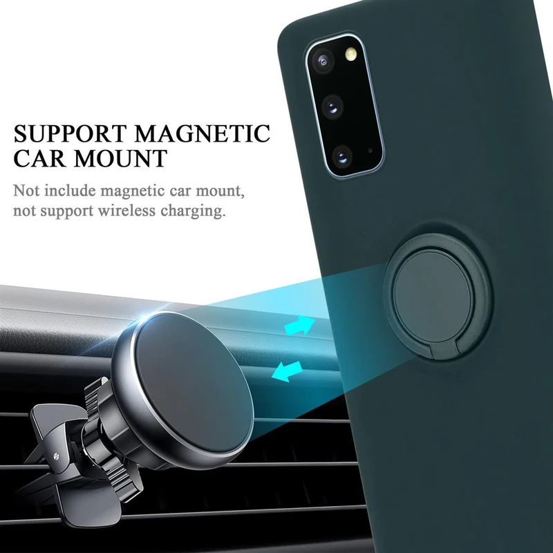 Cadorabo Hülle kompatibel mit Samsung Galaxy S20 Schutzhülle aus flexiblem TPU Silikon mit Ring