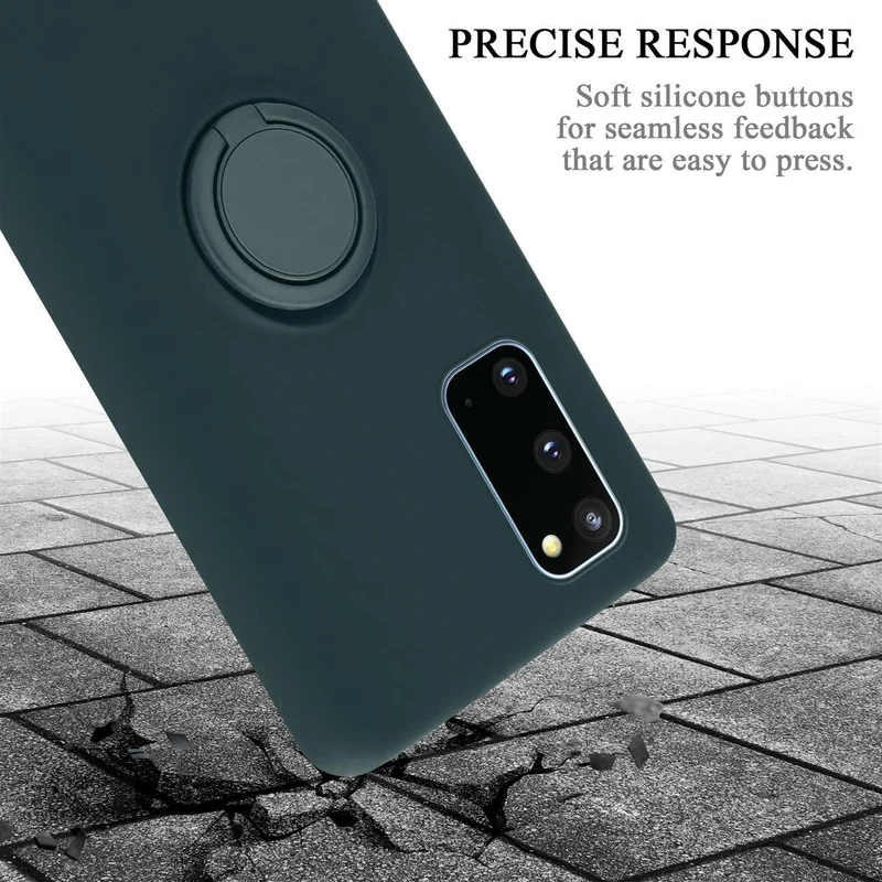 Cadorabo Hülle kompatibel mit Samsung Galaxy S20 Schutzhülle aus flexiblem TPU Silikon mit Ring