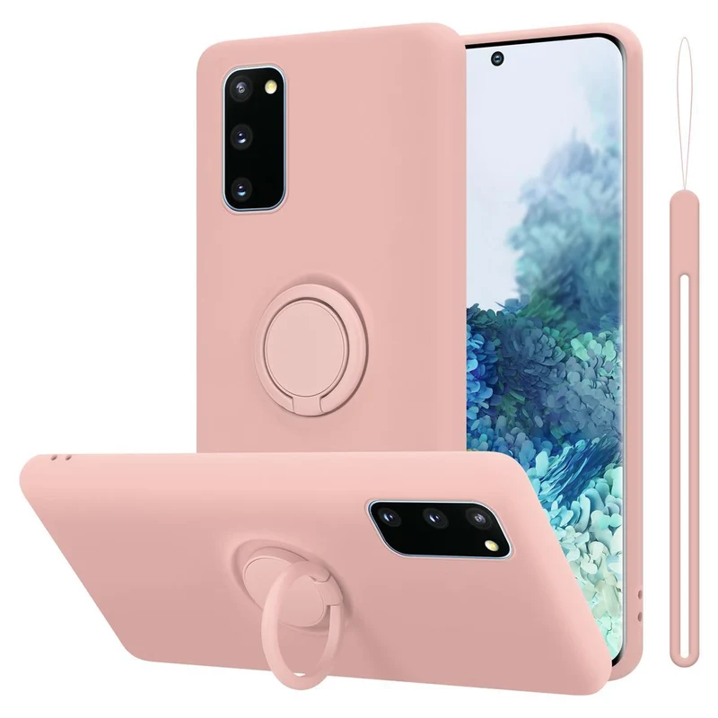 Cadorabo Hülle kompatibel mit Samsung Galaxy S20 FE Schutzhülle aus flexiblem TPU Silikon mit Ring