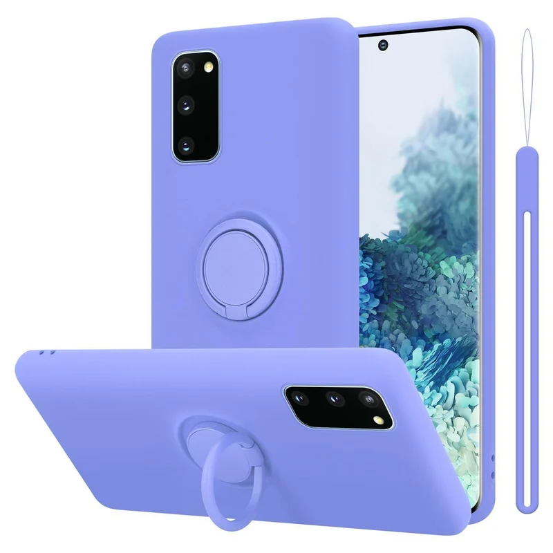 Cadorabo Hülle kompatibel mit Samsung Galaxy S20 FE Schutzhülle aus flexiblem TPU Silikon mit Ring