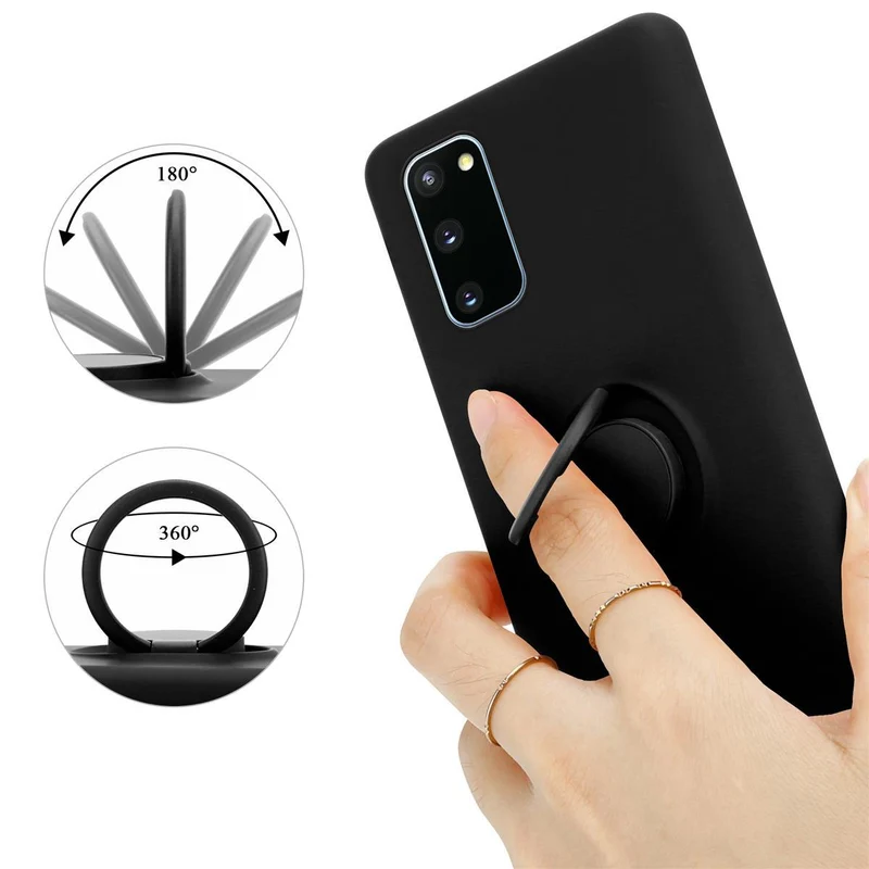 Cadorabo Hülle kompatibel mit Samsung Galaxy S20 FE Schutzhülle aus flexiblem TPU Silikon mit Ring