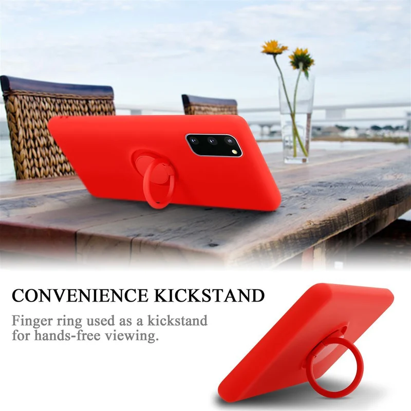 Cadorabo Hülle kompatibel mit Samsung Galaxy S20 FE Schutzhülle aus flexiblem TPU Silikon mit Ring