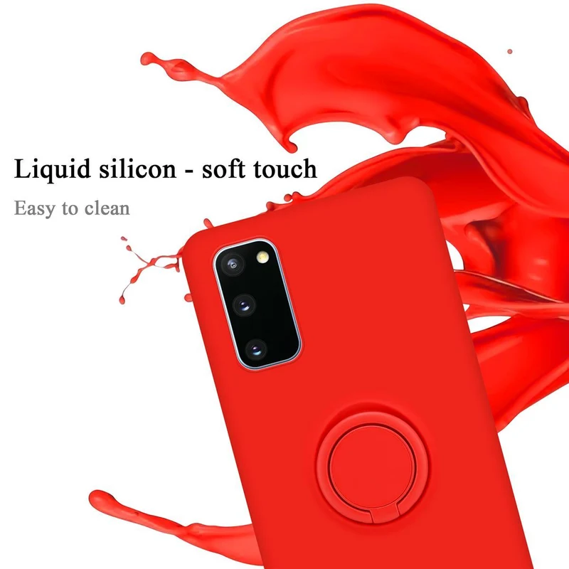 Cadorabo Hülle kompatibel mit Samsung Galaxy S20 FE Schutzhülle aus flexiblem TPU Silikon mit Ring