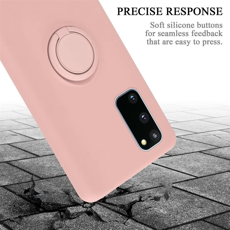 Cadorabo Hülle kompatibel mit Samsung Galaxy S20 FE Schutzhülle aus flexiblem TPU Silikon mit Ring