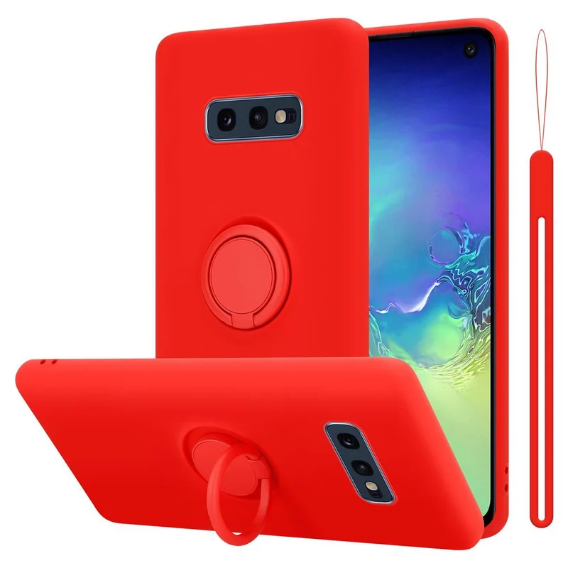 Cadorabo Hülle kompatibel mit Samsung Galaxy S10e Schutzhülle aus flexiblem TPU Silikon mit Ring