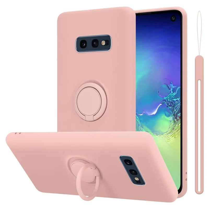 Cadorabo Hülle kompatibel mit Samsung Galaxy S10e Schutzhülle aus flexiblem TPU Silikon mit Ring