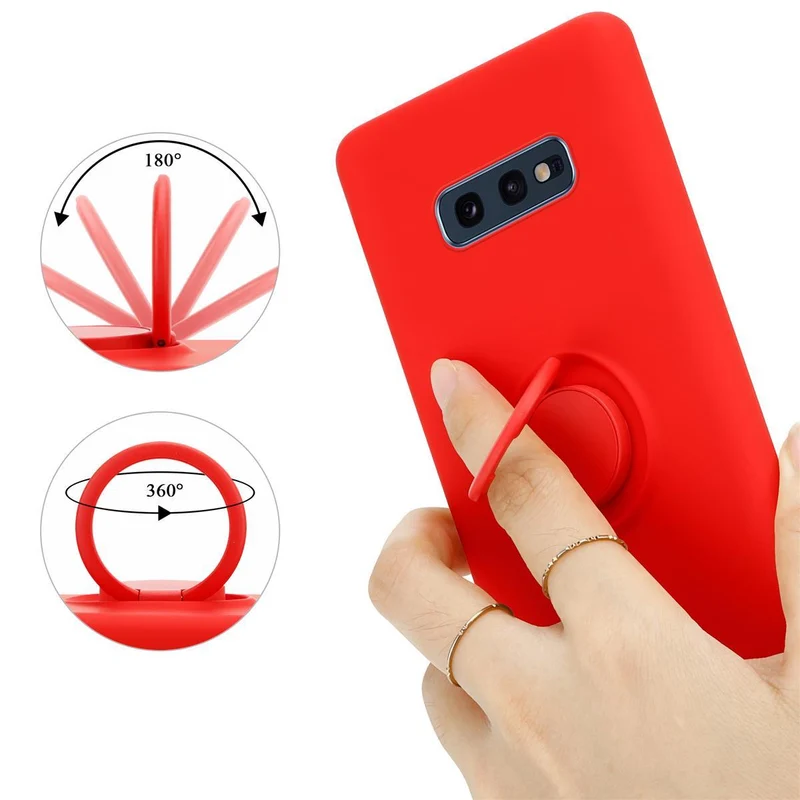 Cadorabo Hülle kompatibel mit Samsung Galaxy S10e Schutzhülle aus flexiblem TPU Silikon mit Ring