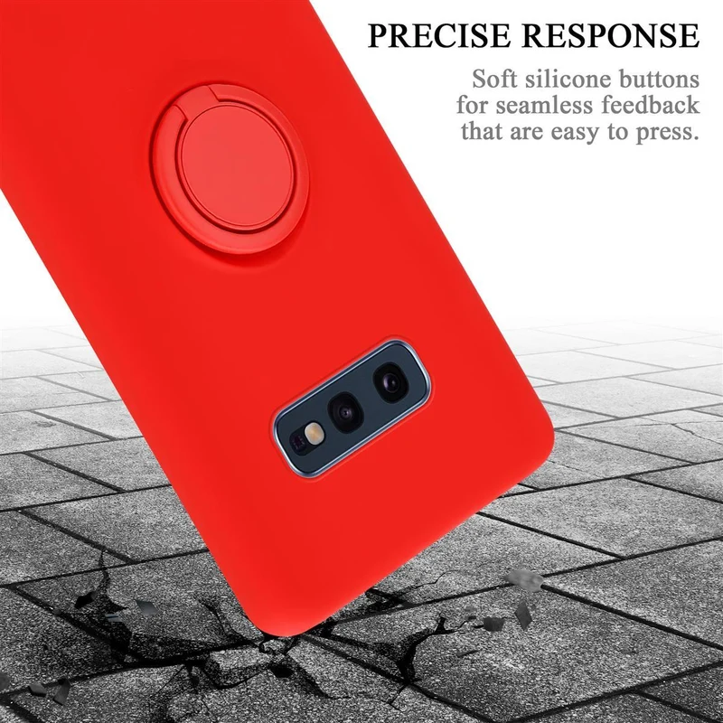Cadorabo Hülle kompatibel mit Samsung Galaxy S10e Schutzhülle aus flexiblem TPU Silikon mit Ring