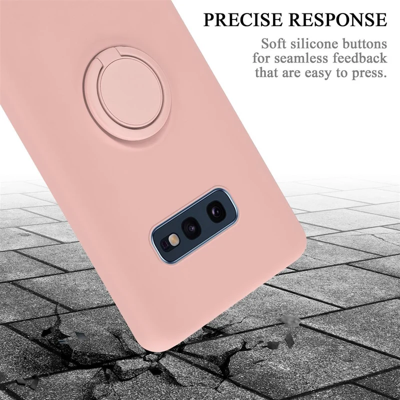 Cadorabo Hülle kompatibel mit Samsung Galaxy S10e Schutzhülle aus flexiblem TPU Silikon mit Ring