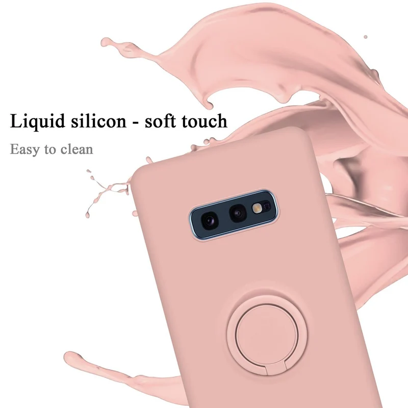 Cadorabo Hülle kompatibel mit Samsung Galaxy S10e Schutzhülle aus flexiblem TPU Silikon mit Ring