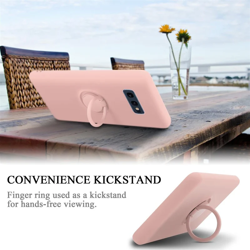 Cadorabo Hülle kompatibel mit Samsung Galaxy S10e Schutzhülle aus flexiblem TPU Silikon mit Ring