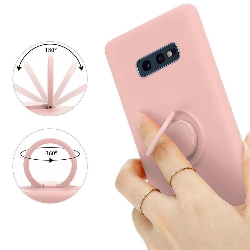 Cadorabo Hülle kompatibel mit Samsung Galaxy S10e Schutzhülle aus flexiblem TPU Silikon mit Ring