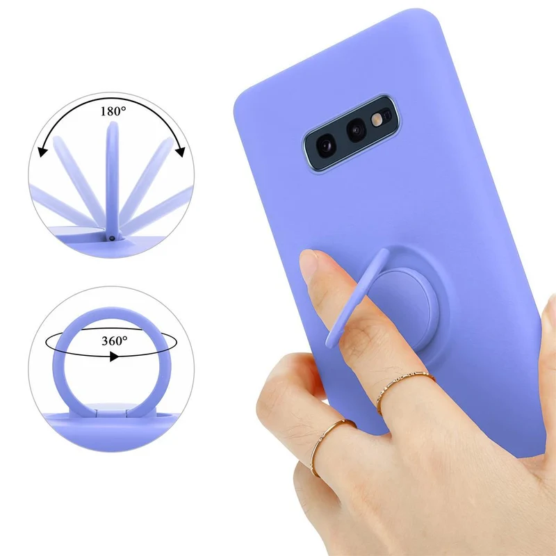 Cadorabo Hülle kompatibel mit Samsung Galaxy S10e Schutzhülle aus flexiblem TPU Silikon mit Ring