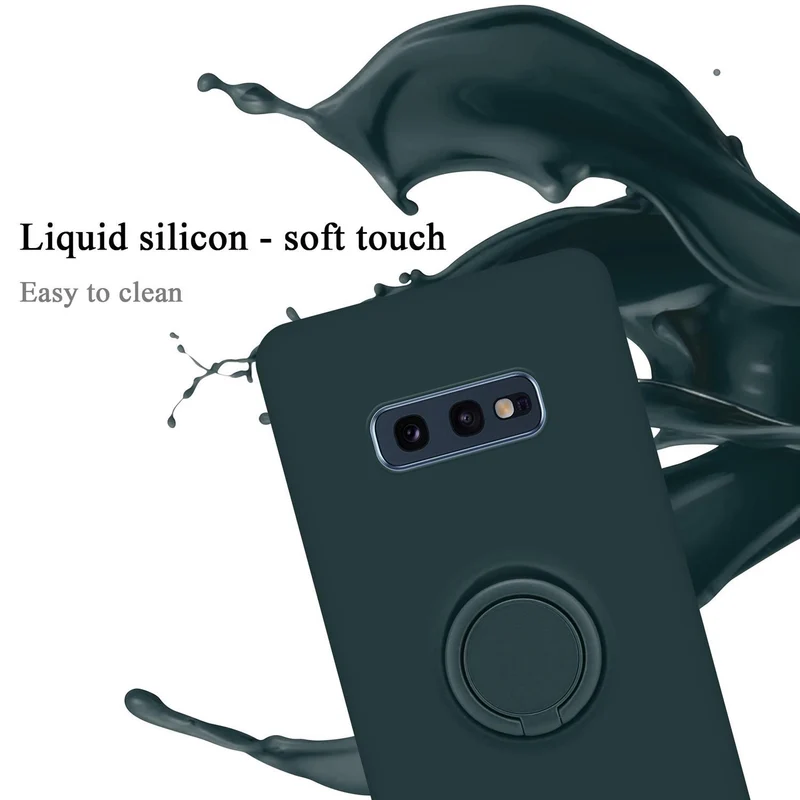 Cadorabo Hülle kompatibel mit Samsung Galaxy S10e Schutzhülle aus flexiblem TPU Silikon mit Ring