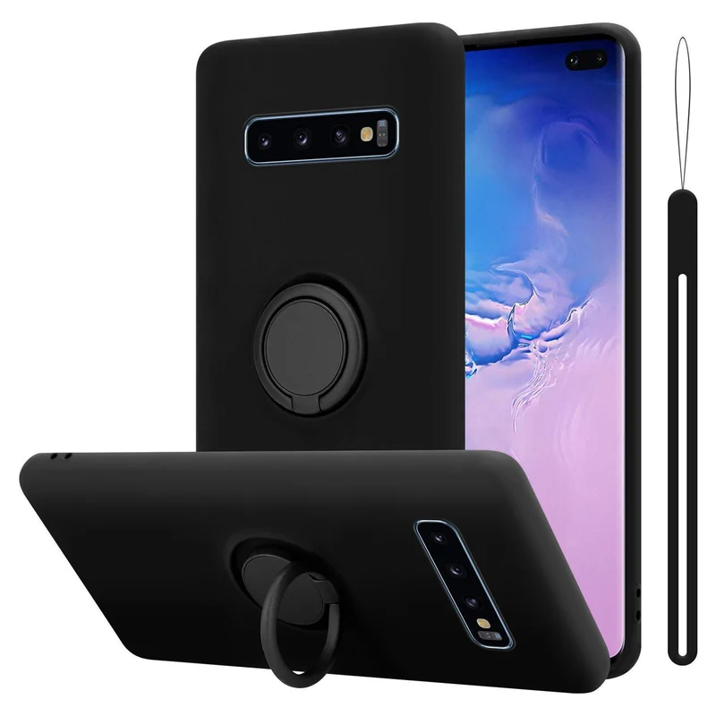 Cadorabo Hülle kompatibel mit Samsung Galaxy S10 PLUS Schutzhülle aus flexiblem TPU Silikon mit Ring