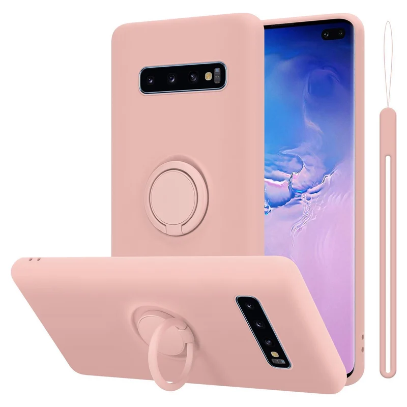 Cadorabo Hülle kompatibel mit Samsung Galaxy S10 PLUS Schutzhülle aus flexiblem TPU Silikon mit Ring