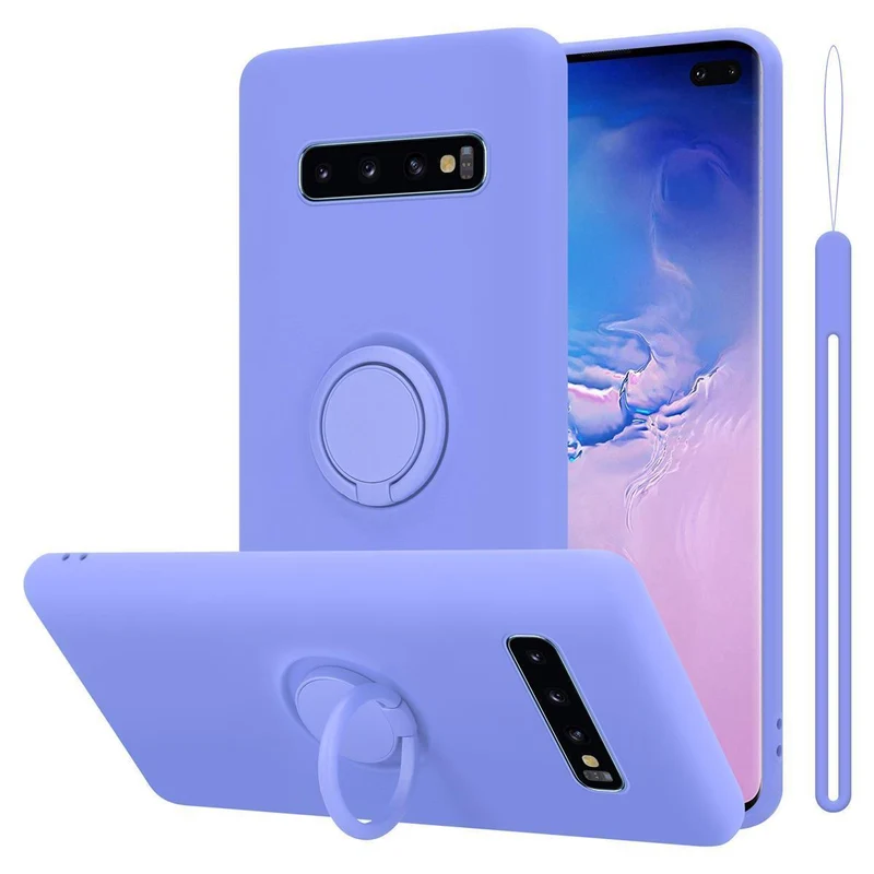 Cadorabo Hülle kompatibel mit Samsung Galaxy S10 PLUS Schutzhülle aus flexiblem TPU Silikon mit Ring