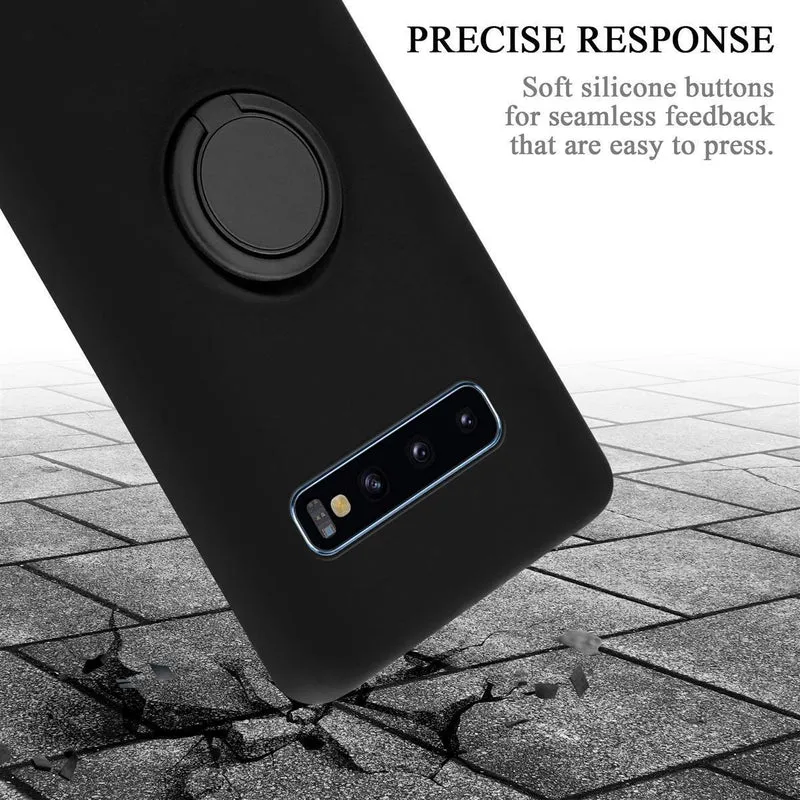 Cadorabo Hülle kompatibel mit Samsung Galaxy S10 PLUS Schutzhülle aus flexiblem TPU Silikon mit Ring