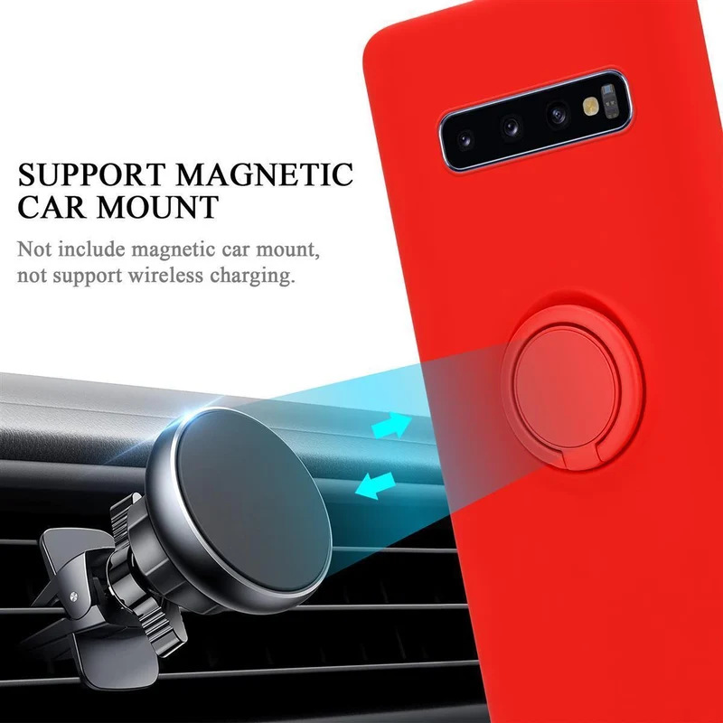 Cadorabo Hülle kompatibel mit Samsung Galaxy S10 PLUS Schutzhülle aus flexiblem TPU Silikon mit Ring