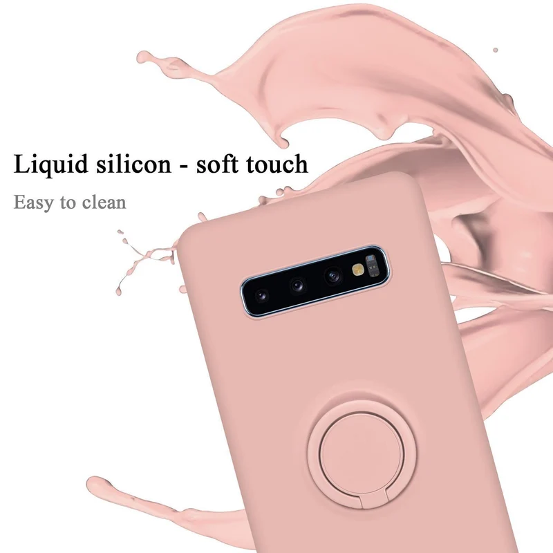 Cadorabo Hülle kompatibel mit Samsung Galaxy S10 PLUS Schutzhülle aus flexiblem TPU Silikon mit Ring