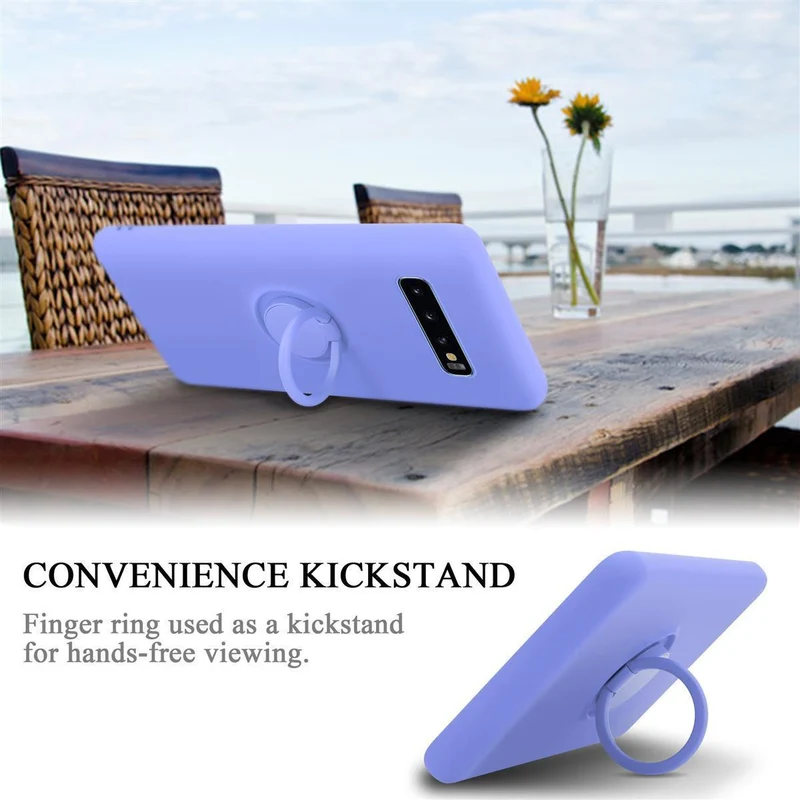 Cadorabo Hülle kompatibel mit Samsung Galaxy S10 PLUS Schutzhülle aus flexiblem TPU Silikon mit Ring
