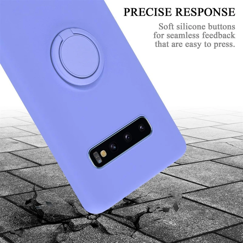 Cadorabo Hülle kompatibel mit Samsung Galaxy S10 PLUS Schutzhülle aus flexiblem TPU Silikon mit Ring