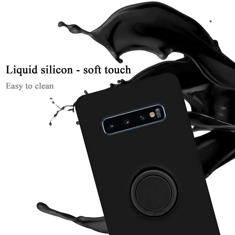 Cadorabo Hülle kompatibel mit Samsung Galaxy S10 4G Schutzhülle aus flexiblem TPU Silikon mit Ring