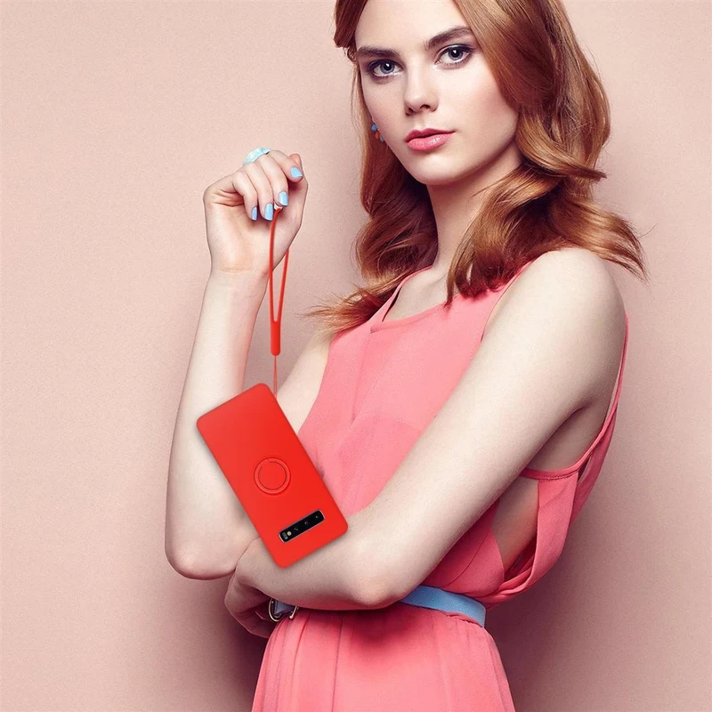 Cadorabo Hülle kompatibel mit Samsung Galaxy S10 4G Schutzhülle aus flexiblem TPU Silikon mit Ring