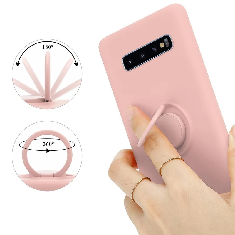 Cadorabo Hülle kompatibel mit Samsung Galaxy S10 4G Schutzhülle aus flexiblem TPU Silikon mit Ring