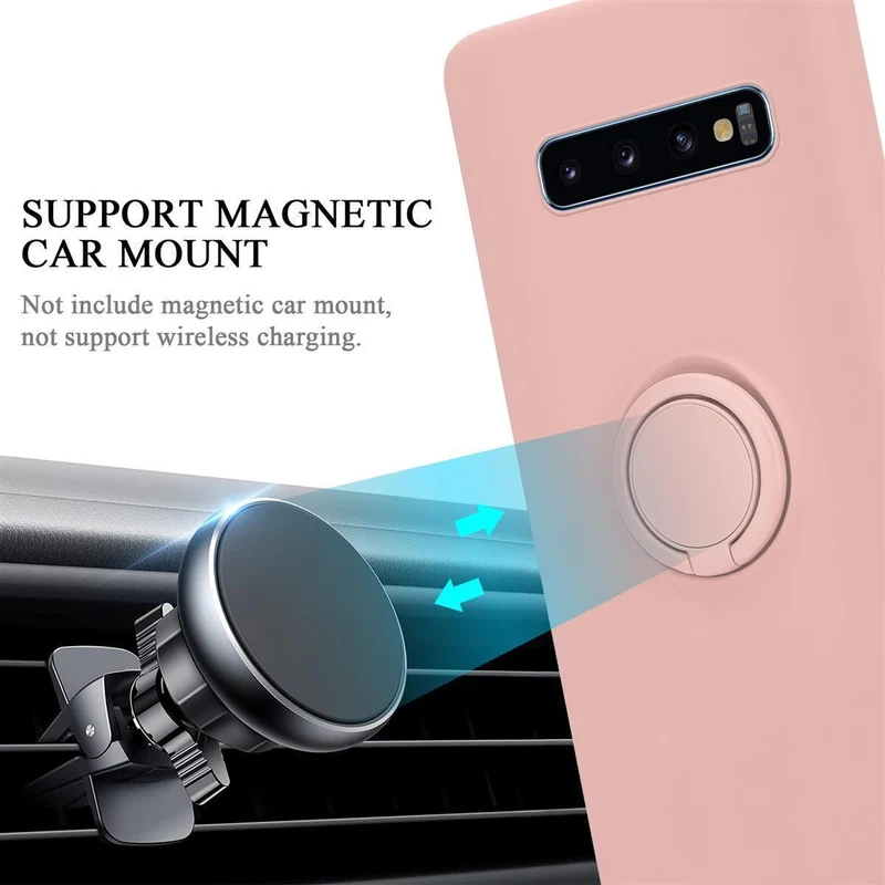 Cadorabo Hülle kompatibel mit Samsung Galaxy S10 4G Schutzhülle aus flexiblem TPU Silikon mit Ring