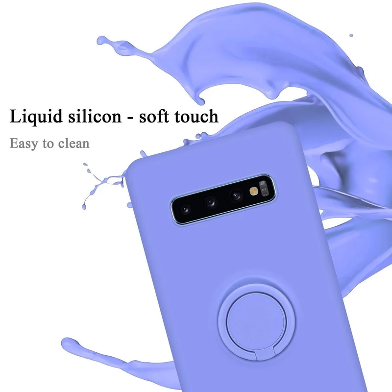 Cadorabo Hülle kompatibel mit Samsung Galaxy S10 4G Schutzhülle aus flexiblem TPU Silikon mit Ring