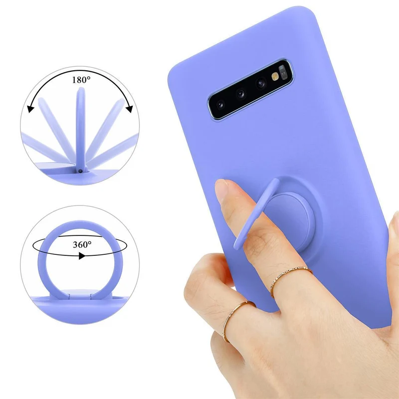 Cadorabo Hülle kompatibel mit Samsung Galaxy S10 4G Schutzhülle aus flexiblem TPU Silikon mit Ring
