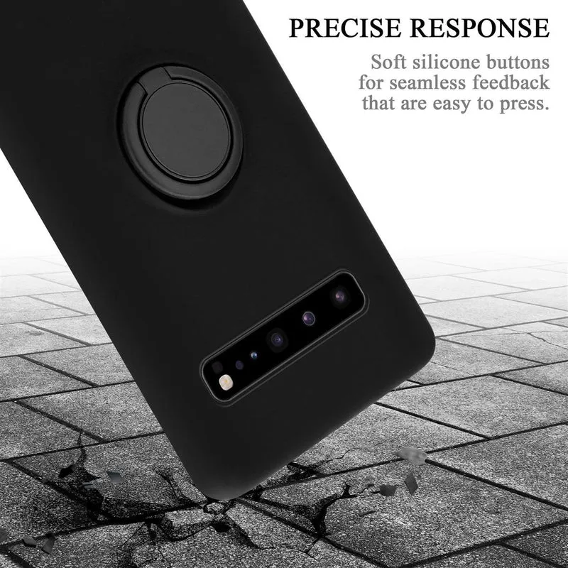 Cadorabo Hülle kompatibel mit Samsung Galaxy S10 5G Schutzhülle aus flexiblem TPU Silikon mit Ring