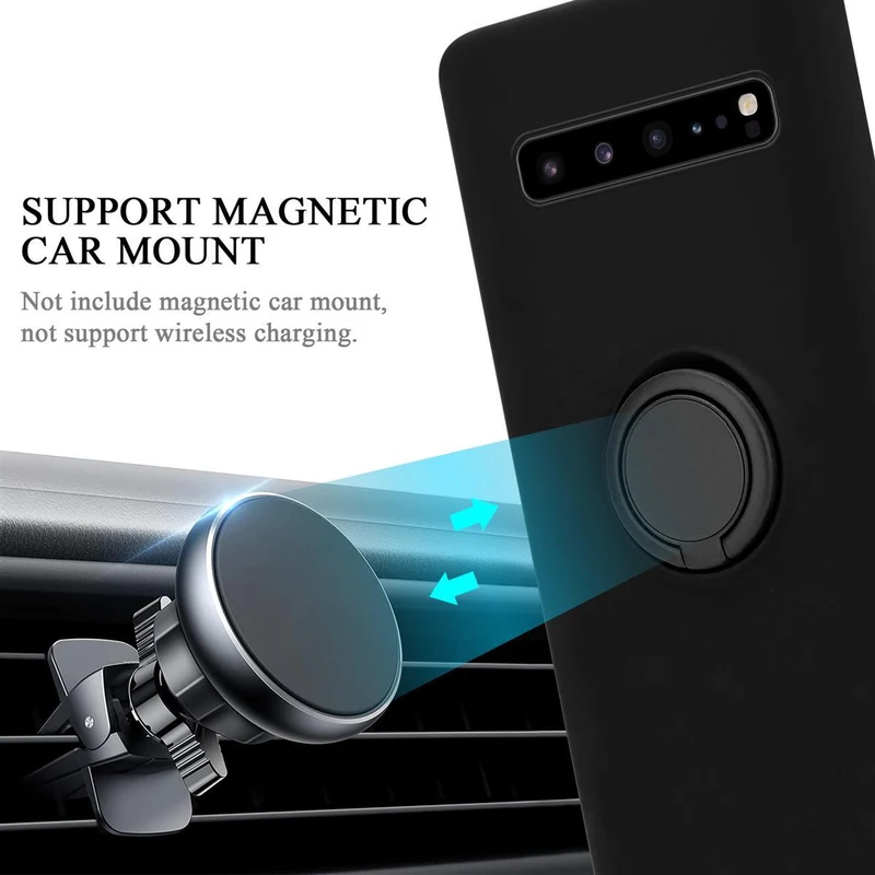 Cadorabo Hülle kompatibel mit Samsung Galaxy S10 5G Schutzhülle aus flexiblem TPU Silikon mit Ring