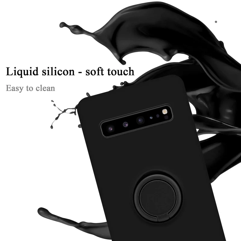 Cadorabo Hülle kompatibel mit Samsung Galaxy S10 5G Schutzhülle aus flexiblem TPU Silikon mit Ring