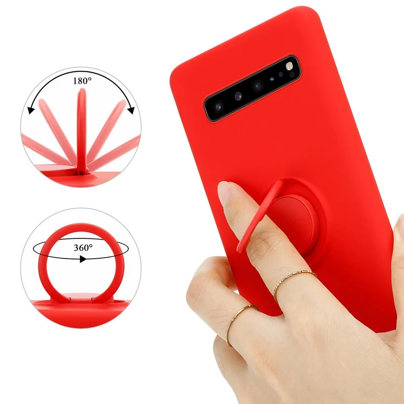 Cadorabo Hülle kompatibel mit Samsung Galaxy S10 5G Schutzhülle aus flexiblem TPU Silikon mit Ring