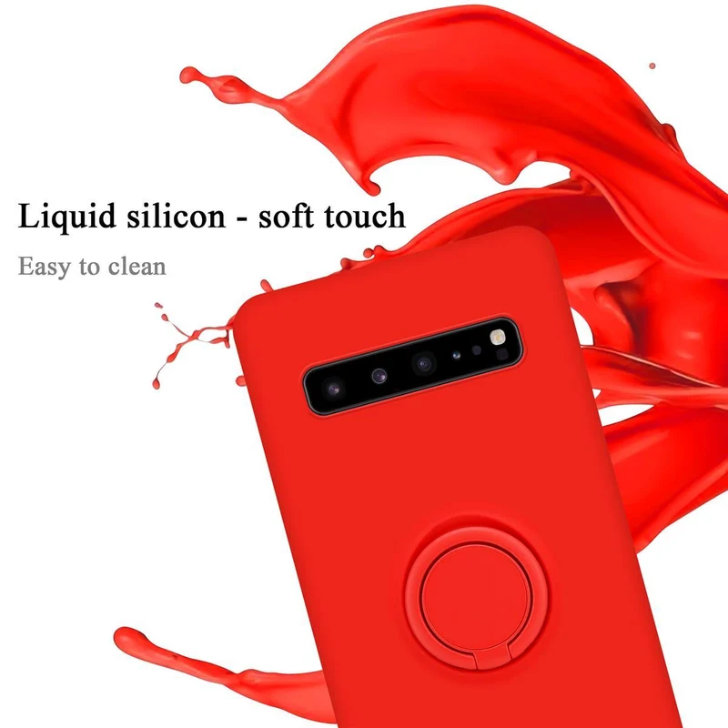 Cadorabo Hülle kompatibel mit Samsung Galaxy S10 5G Schutzhülle aus flexiblem TPU Silikon mit Ring
